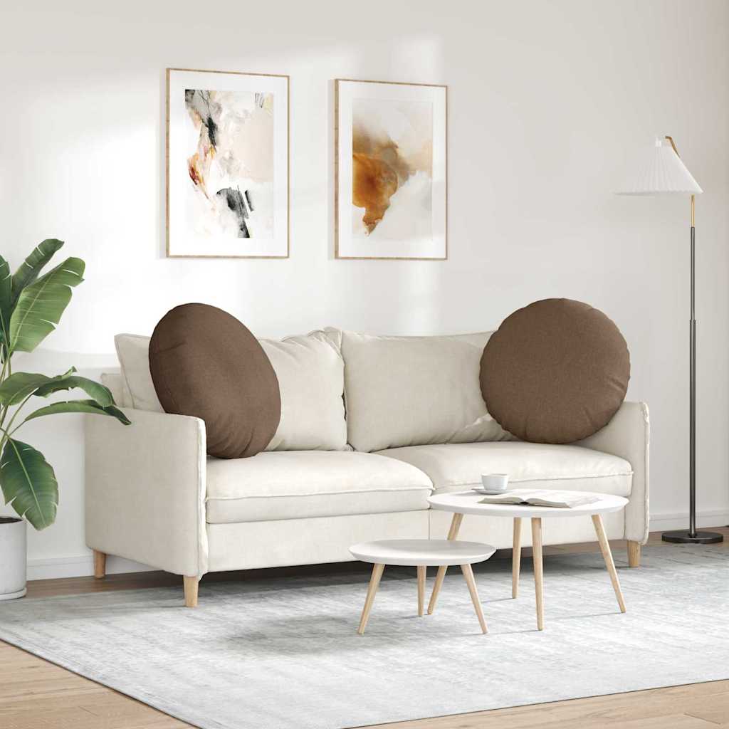 Sitzkissen 2 pcs Braun Ø80 x 29 cm Stoff