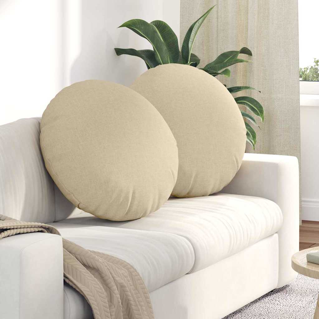 Sitzkissen 2 pcs Creme Ø80 x 29 cm Stoff