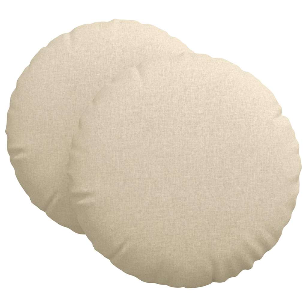 Sitzkissen 2 pcs Creme Ø80 x 29 cm Stoff