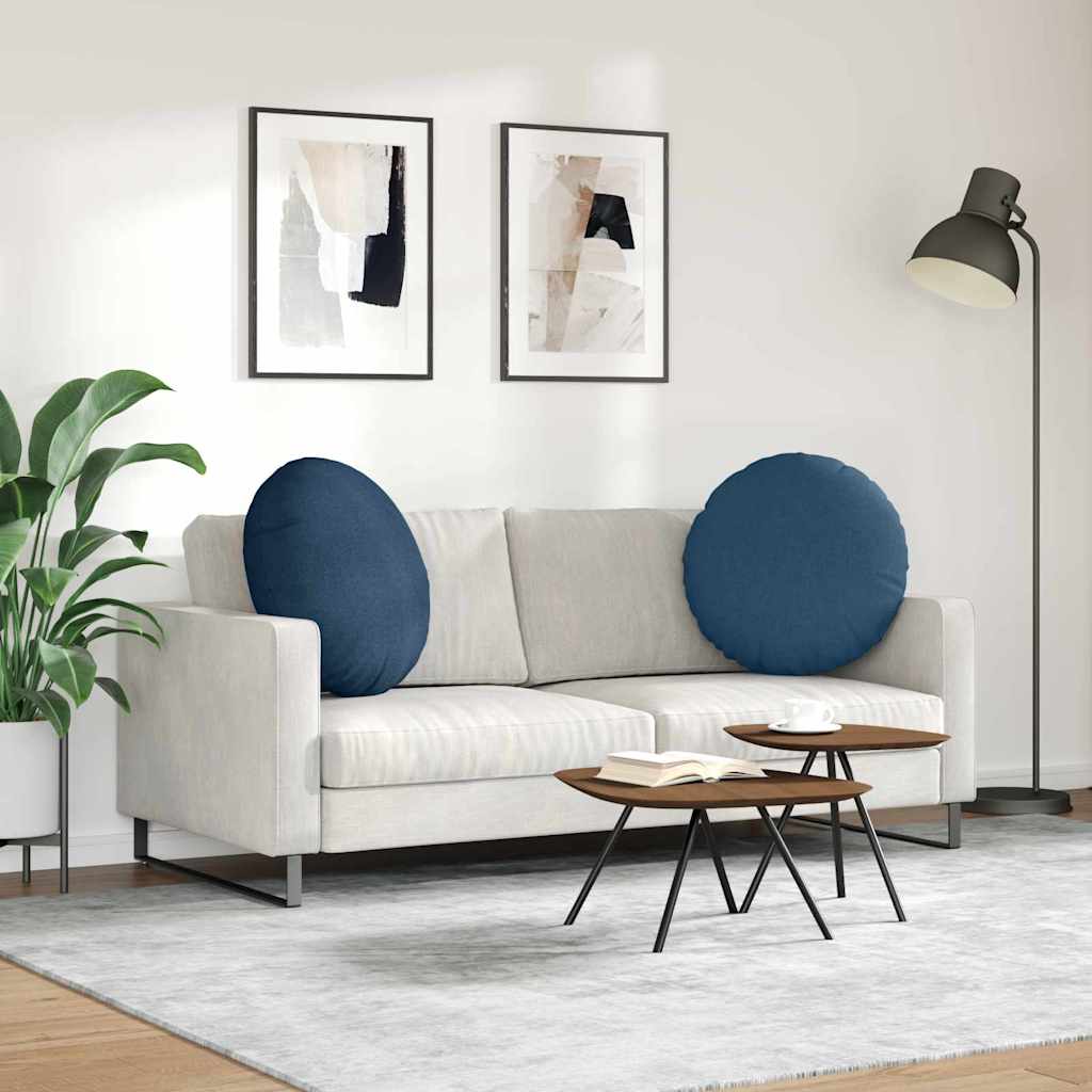 Sitzkissen 2 pcs Blau Ø80 x 29 cm Stoff