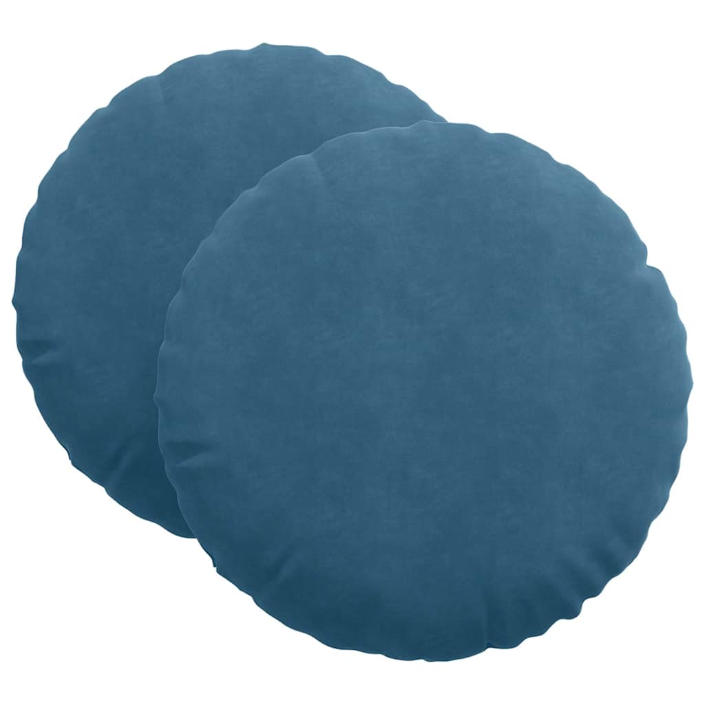 Sitzkissen 2 pcs Blau Ø 80 x 29 cm Samt
