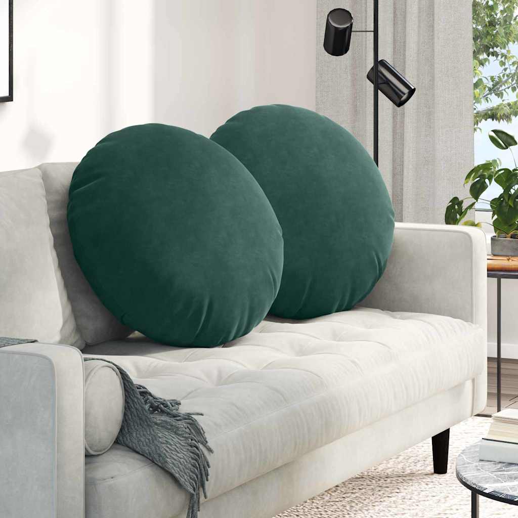 Sitzkissen 2 pcs Dunkelgrün Ø 80 x 29 cm Samt