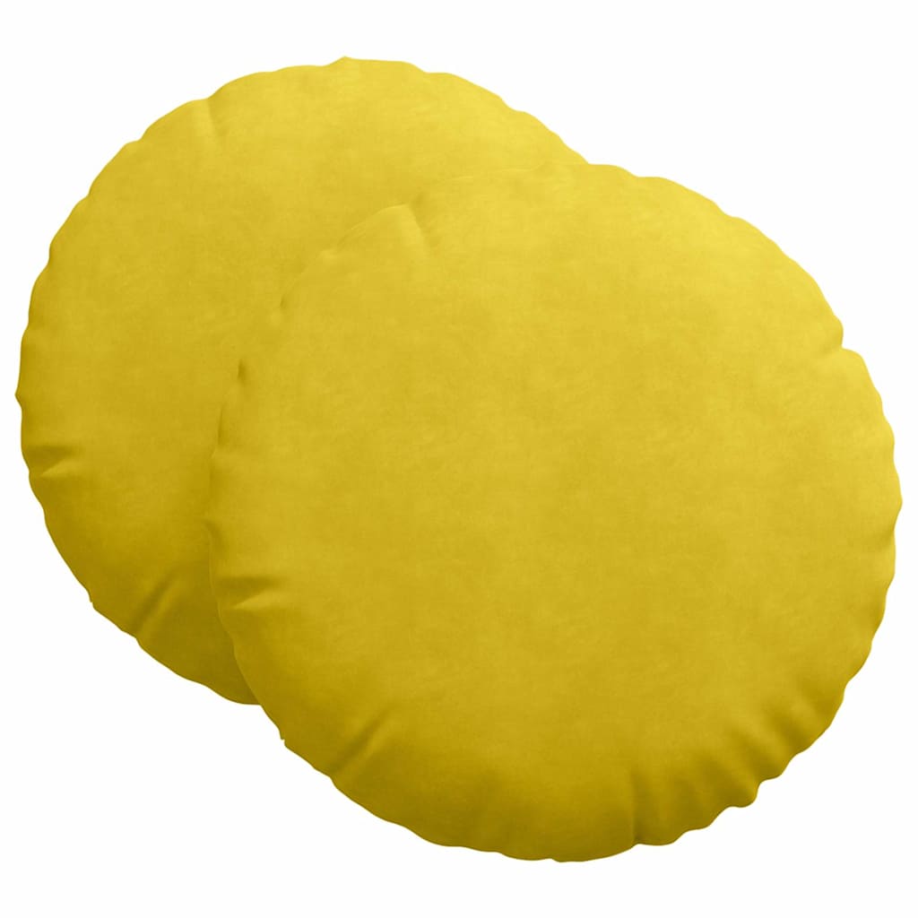 Sitzkissen 2 pcs Gelb Ø 80 x 29 cm Samt