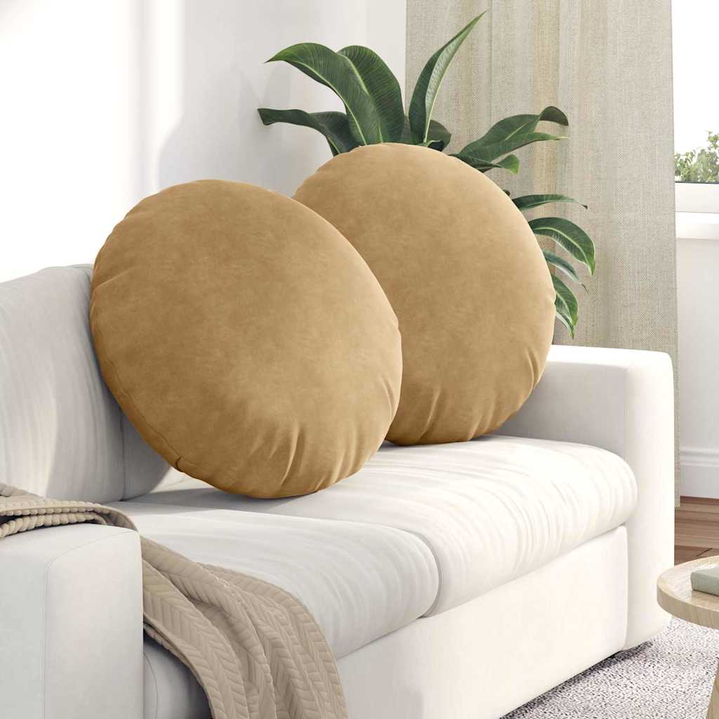 Sitzkissen 2 pcs Braun Ø 80 x 29 cm Samt