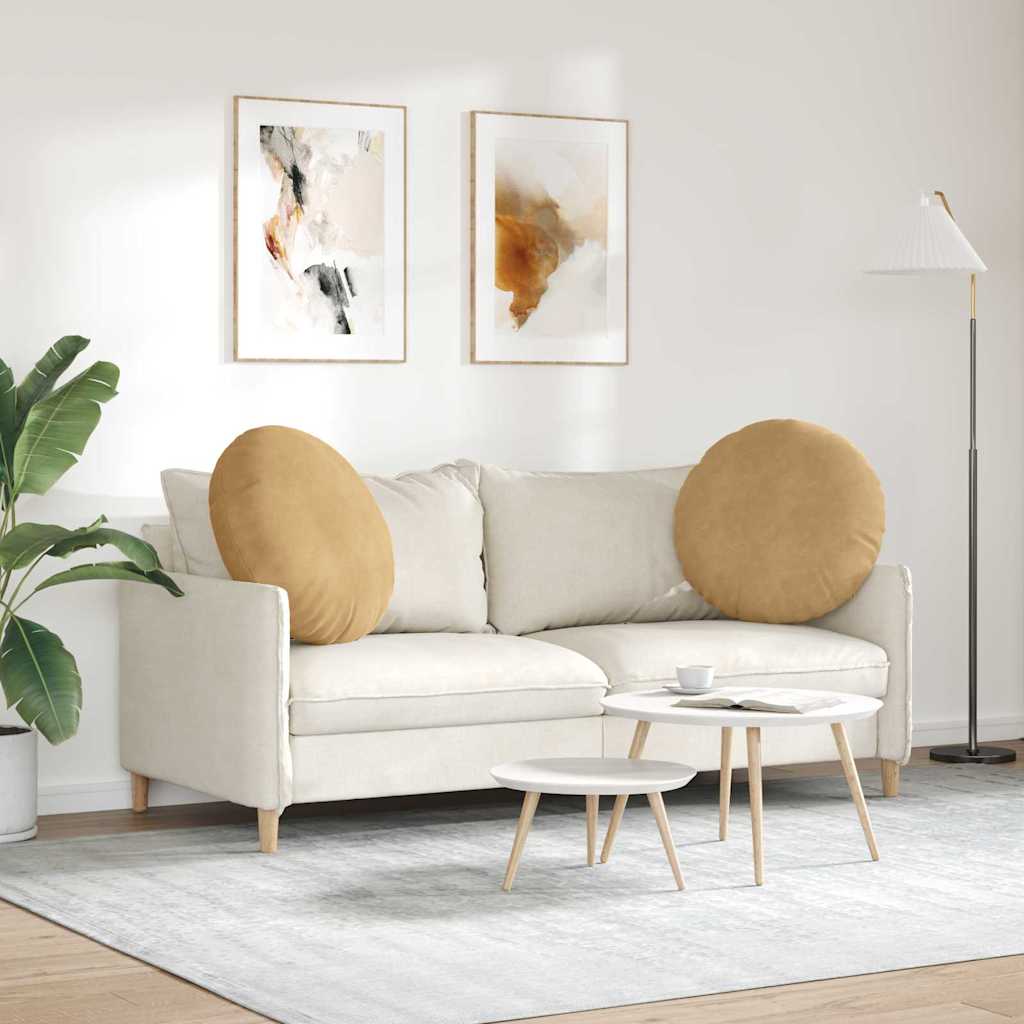 Sitzkissen 2 pcs Braun Ø 80 x 29 cm Samt