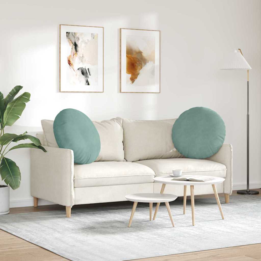 Sitzkissen 2 Stück Meergrün Ø 80 x 29 cm Samt