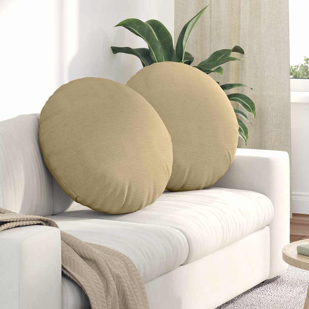 Sitzkissen 2 pcs Grau-Grün Ø 80 cm Cordstoff