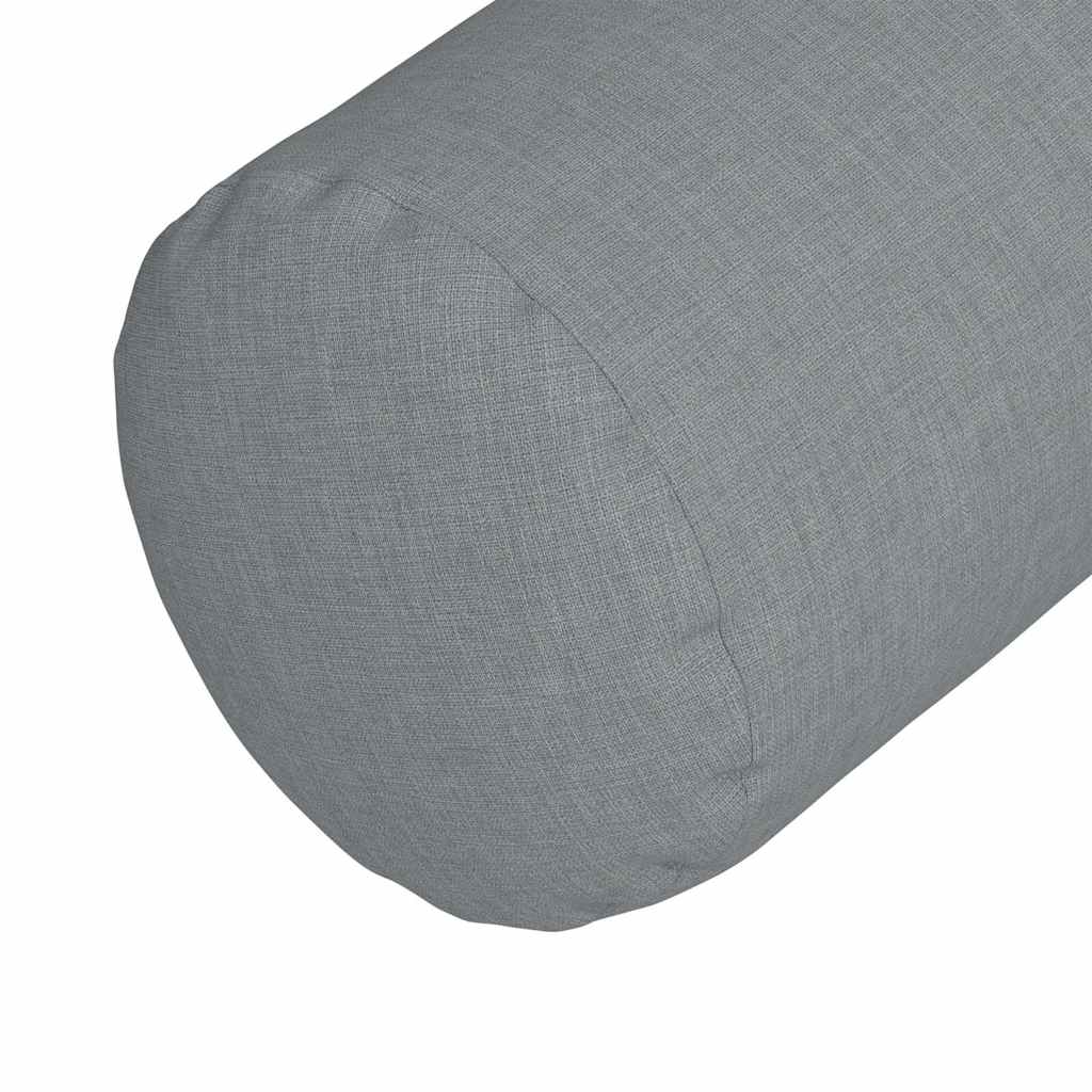 Bolsterkissen 2 Stück Hellgrau Ø 15 x 40 cm Stoff