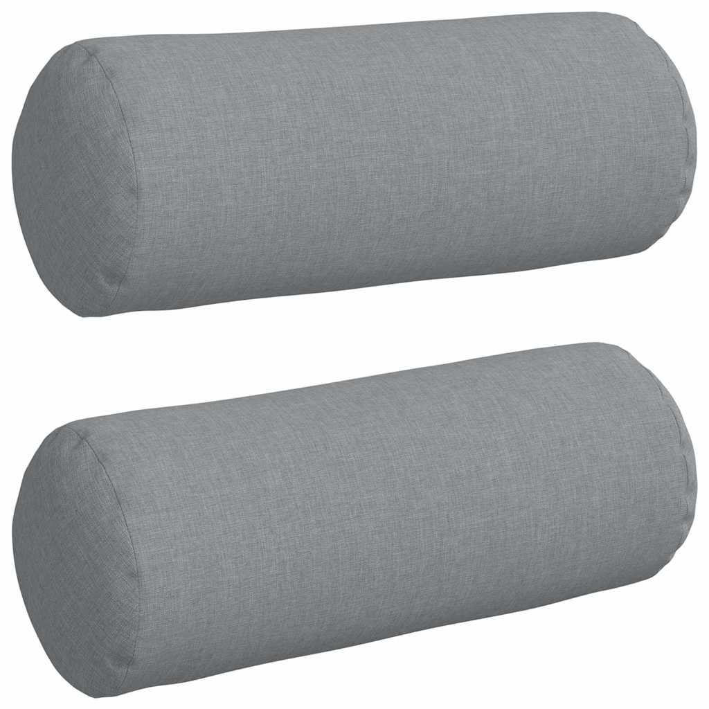 Bolsterkissen 2 Stück Hellgrau Ø 15 x 40 cm Stoff