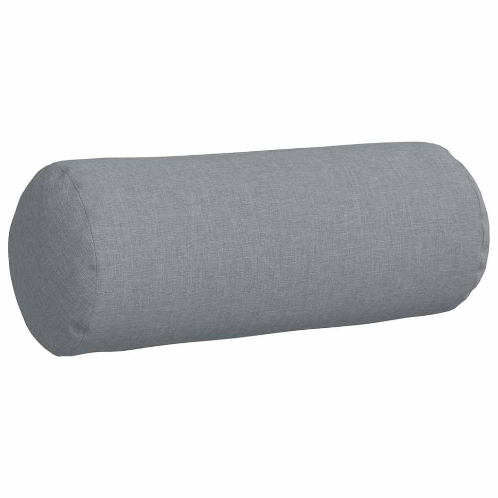 Bolsterkissen 2 Stück Hellgrau Ø 15 x 40 cm Stoff