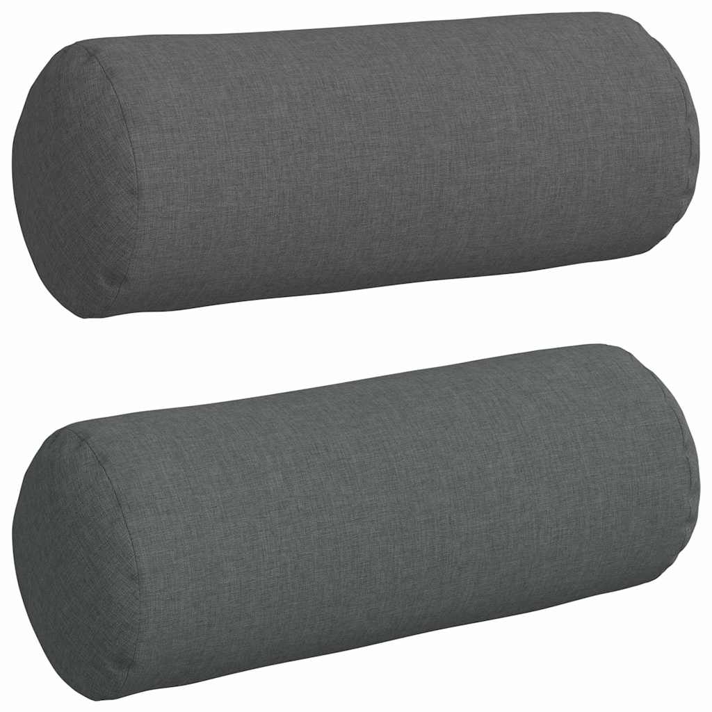 Bolsterkissen 2 Stück Dunkelgrau Ø 15 x 40 cm Stoff