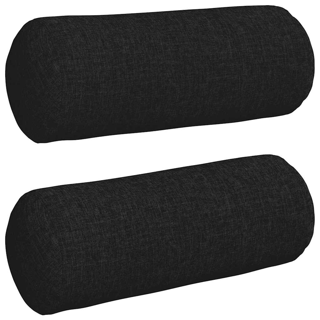 Bolsterkissen 2 Stück Schwarz Ø 15 x 40 cm Stoff