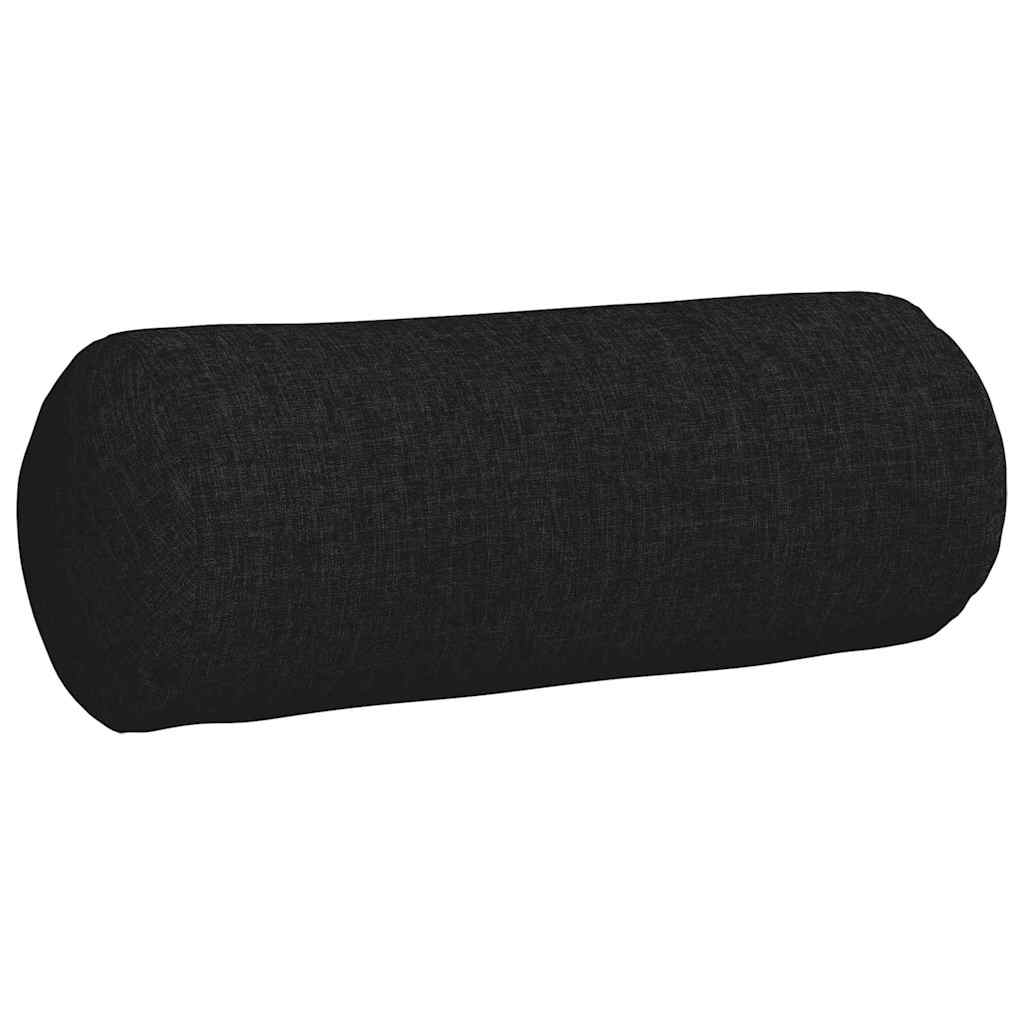Bolsterkissen 2 Stück Schwarz Ø 15 x 40 cm Stoff