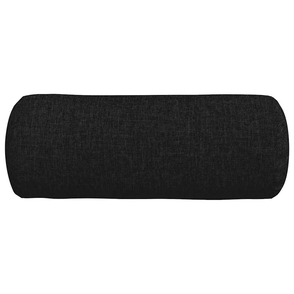 Bolsterkissen 2 Stück Schwarz Ø 15 x 40 cm Stoff