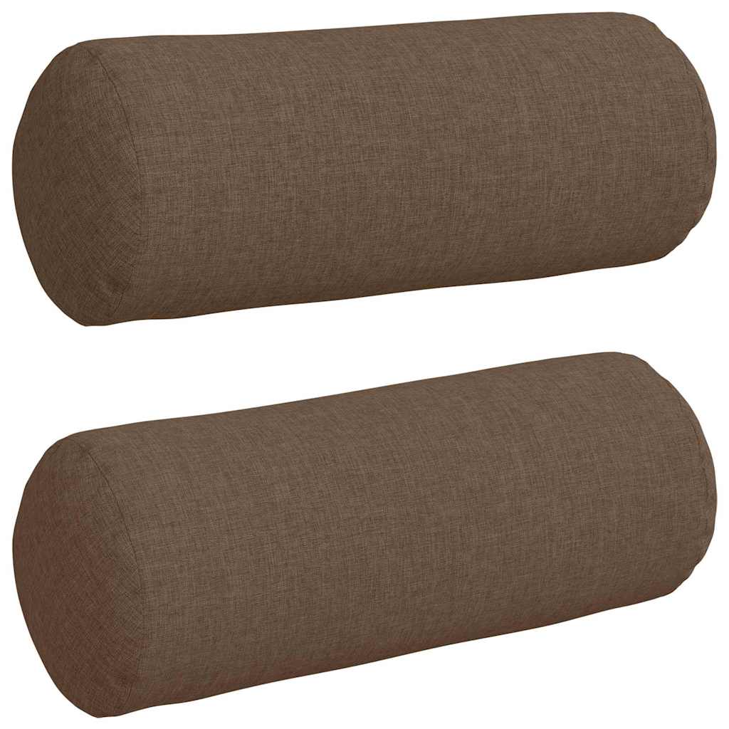 Bolsterkissen 2 Stück Braun Ø 15 x 40 cm Stoff
