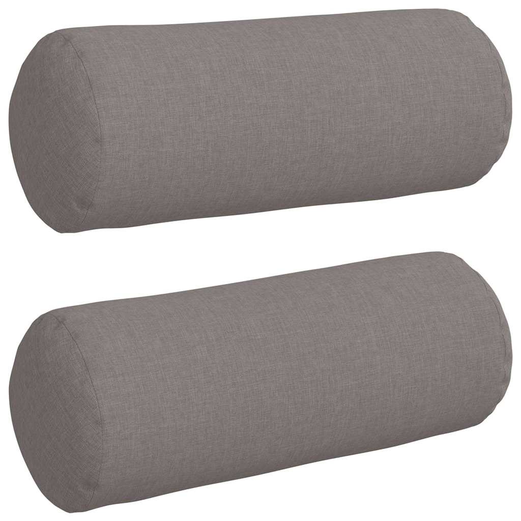 Bolsterkissen 2 Stück Taupe Ø 15 x 40 cm Stoff