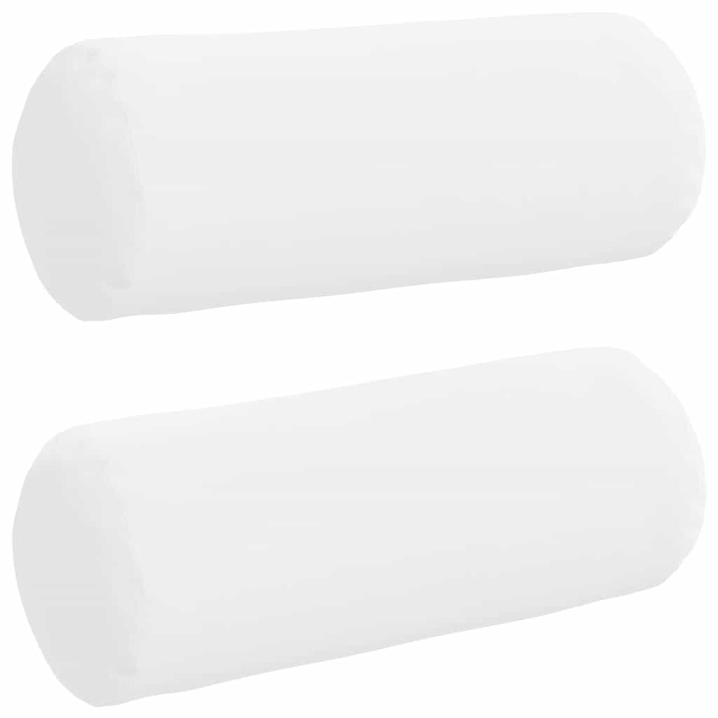Bolsterkissen 2 Stück Weiß Ø 15 x 40 cm Stoff