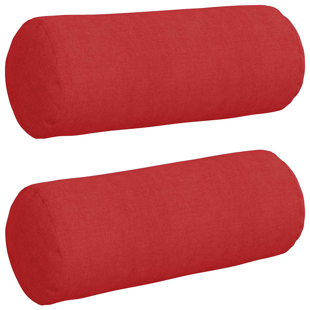 Bolsterkissen 2 Stück Rot Ø 15 x 40 cm Stoff