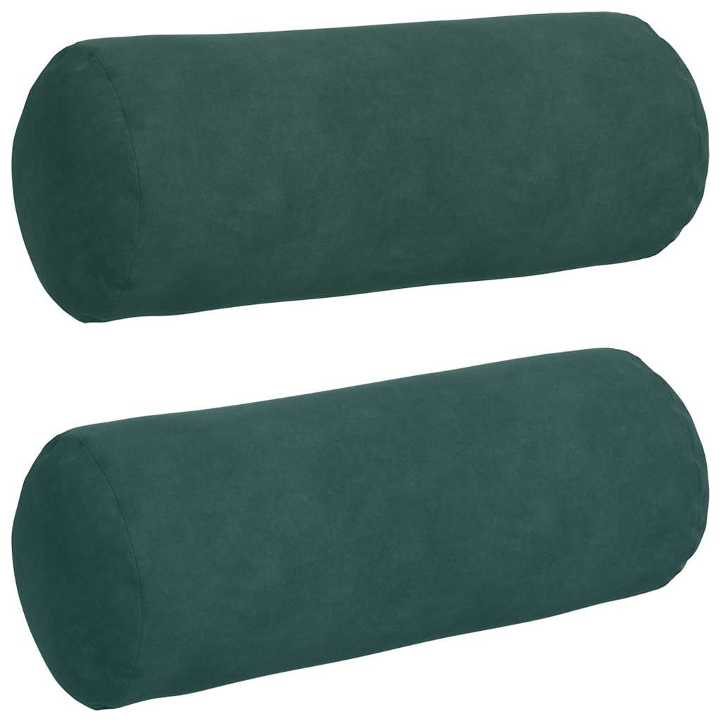 Bolsterkissen 2 Stück Dunkelgrün Ø 15 x 40 cm Cordstoff
