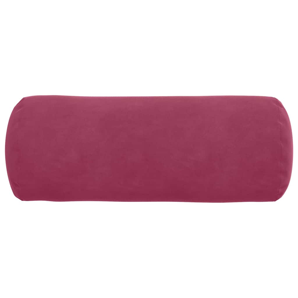 Bolsterkissen 2 Stück Weinrot Ø 15 x 40 cm Cordstoff
