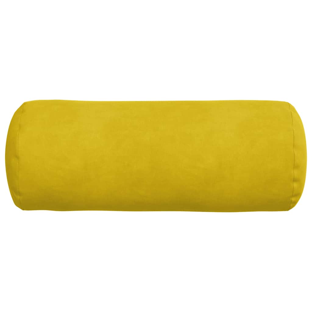 Bolsterkissen 2 Stück Gelb Ø 15 x 40 cm Cordstoff