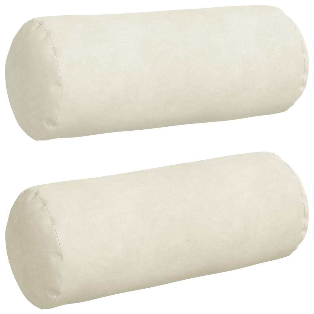 Bolsterkissen 2 Stück Creme Ø 15 x 40 cm Cordstoff