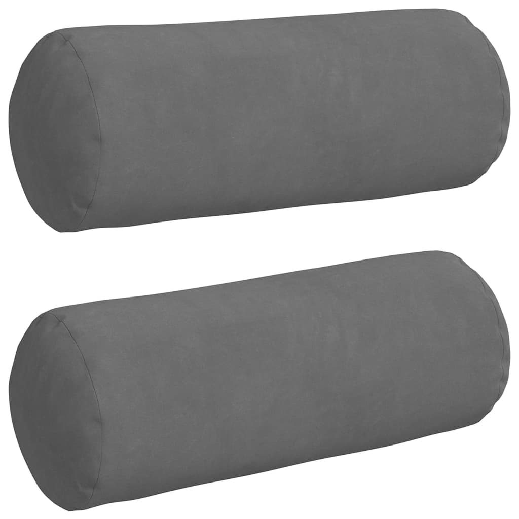 Bolsterkissen 2 Stück Dunkelgrau Ø 15 x 40 cm Mikrofaserstoff