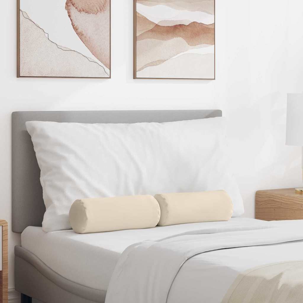 Bolsterkissen 2 Stück Beige Ø 15 x 40 cm Mikrofaserstoff