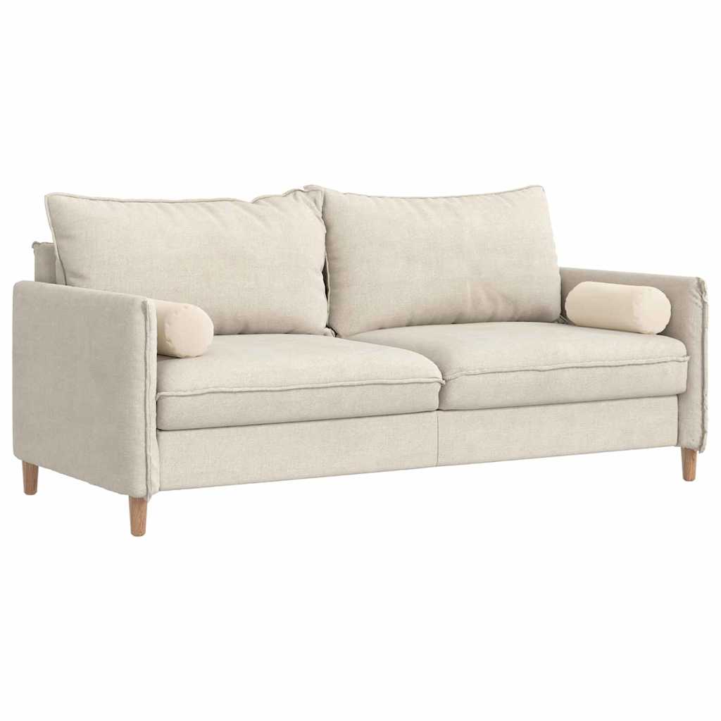 Bolsterkissen 2 Stück Beige Ø 15 x 40 cm Mikrofaserstoff