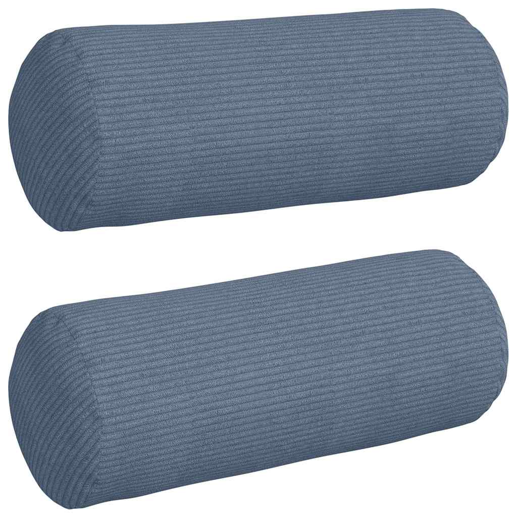 Bolsterkissen 2 Stück Blau Ø 15 x 40 cm Cordstoff