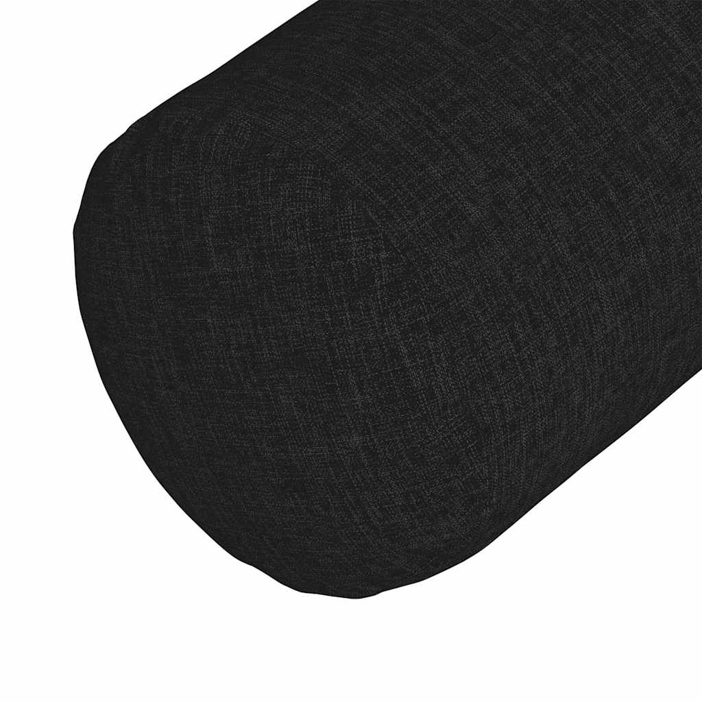 Bolsterkissen 2 Stück Schwarz Ø 25 x 70 cm Stoff