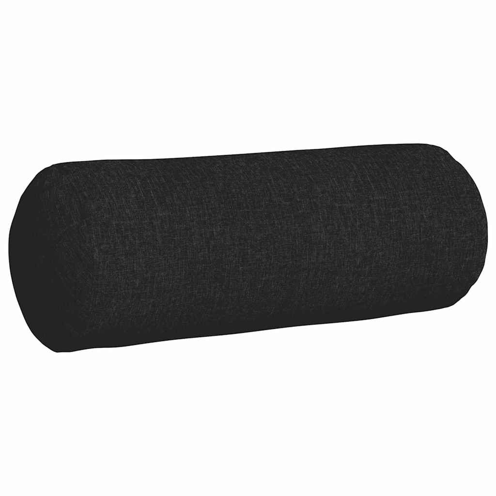 Bolsterkissen 2 Stück Schwarz Ø 25 x 70 cm Stoff