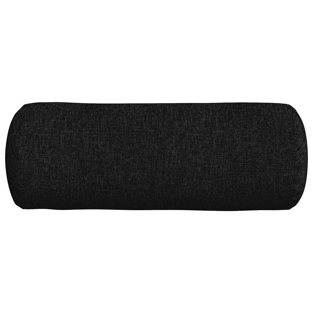 Bolsterkissen 2 Stück Schwarz Ø 25 x 70 cm Stoff