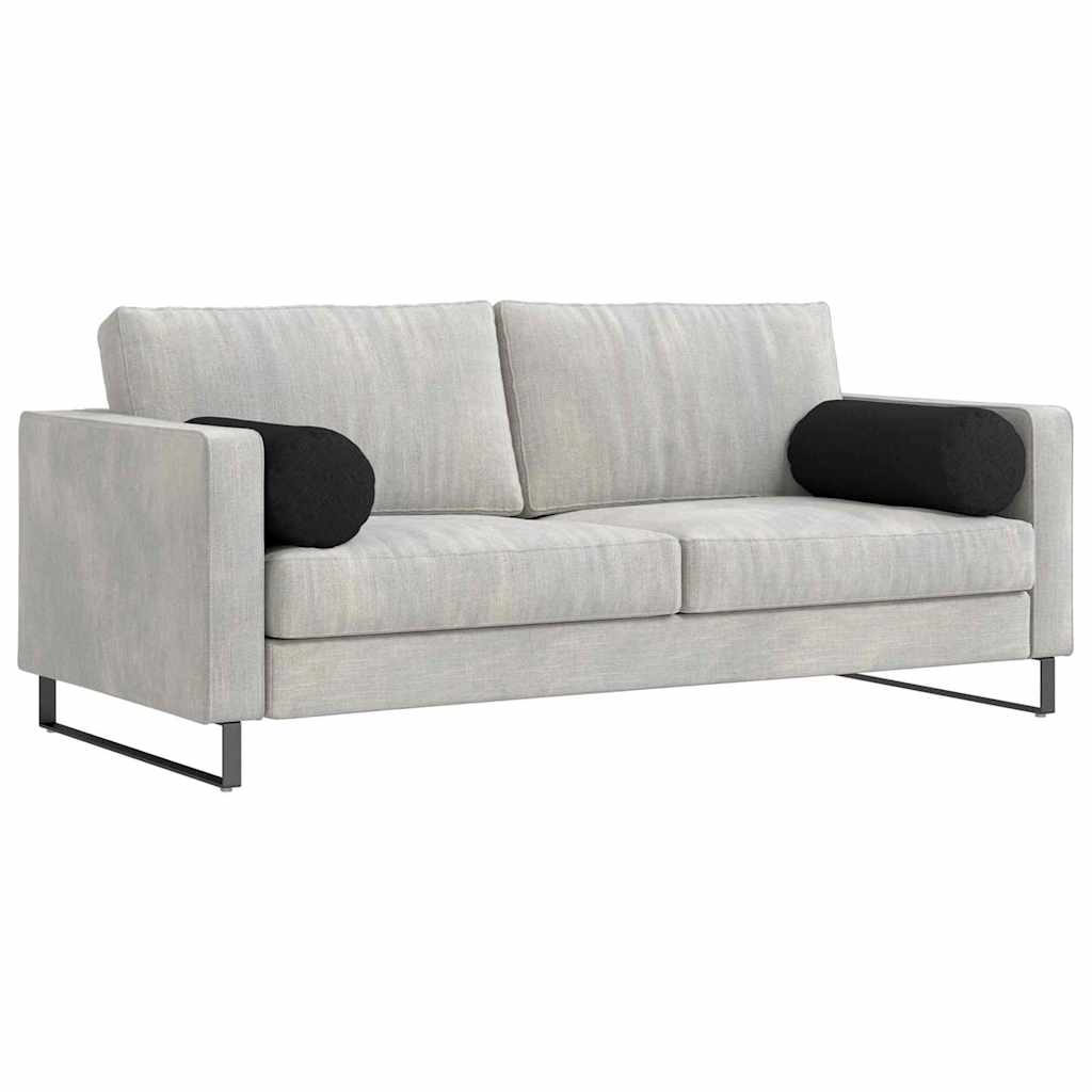Bolsterkissen 2 Stück Schwarz Ø 25 x 70 cm Stoff