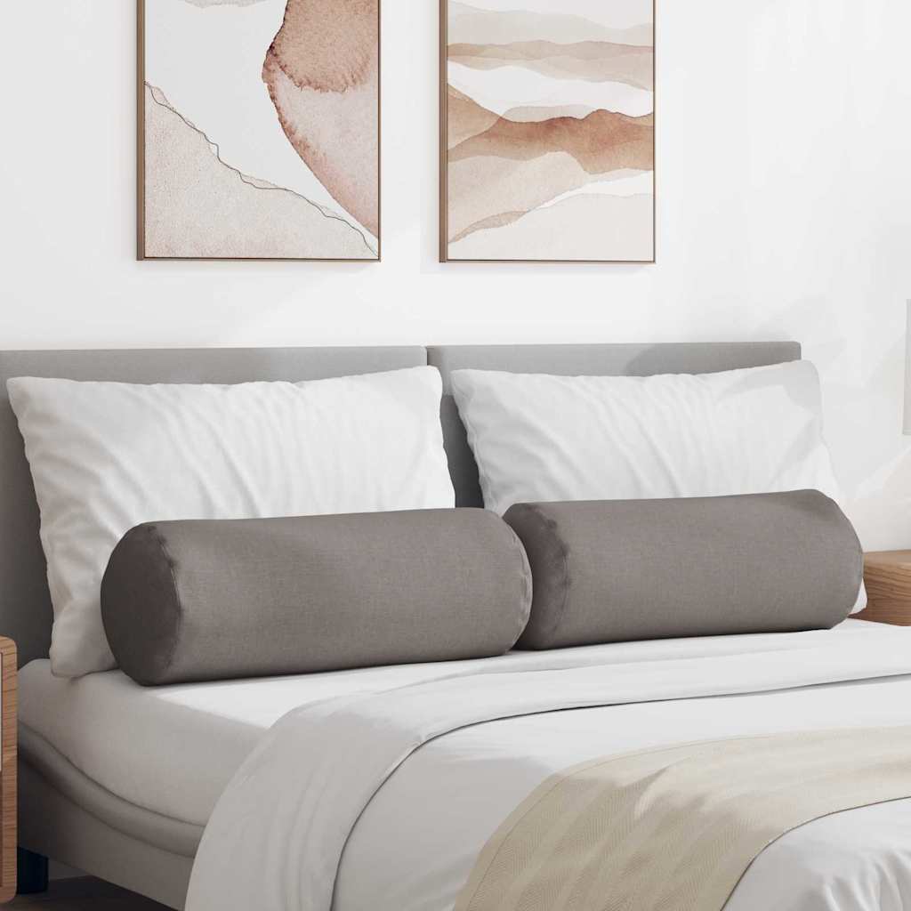 Bolsterkissen 2 Stück Taupe Ø 25 x 70 cm Stoff