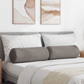 Bolsterkissen 2 Stück Taupe Ø 25 x 70 cm Stoff