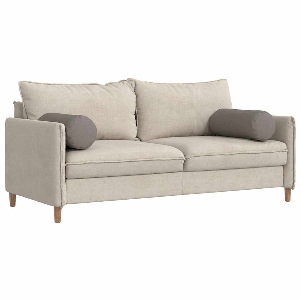 Bolsterkissen 2 Stück Taupe Ø 25 x 70 cm Stoff