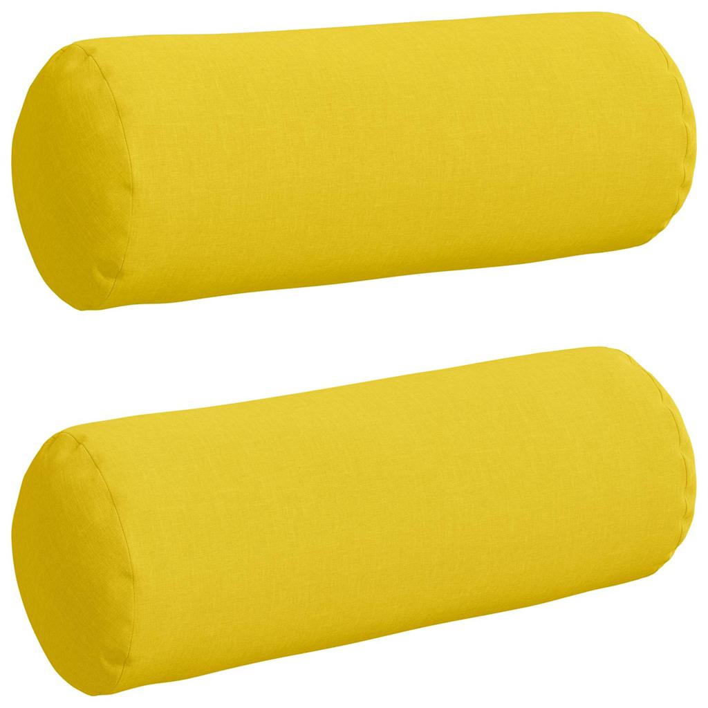 Bolsterkissen 2 Stück Helles Gelb Ø 25 x 70 cm Stoff