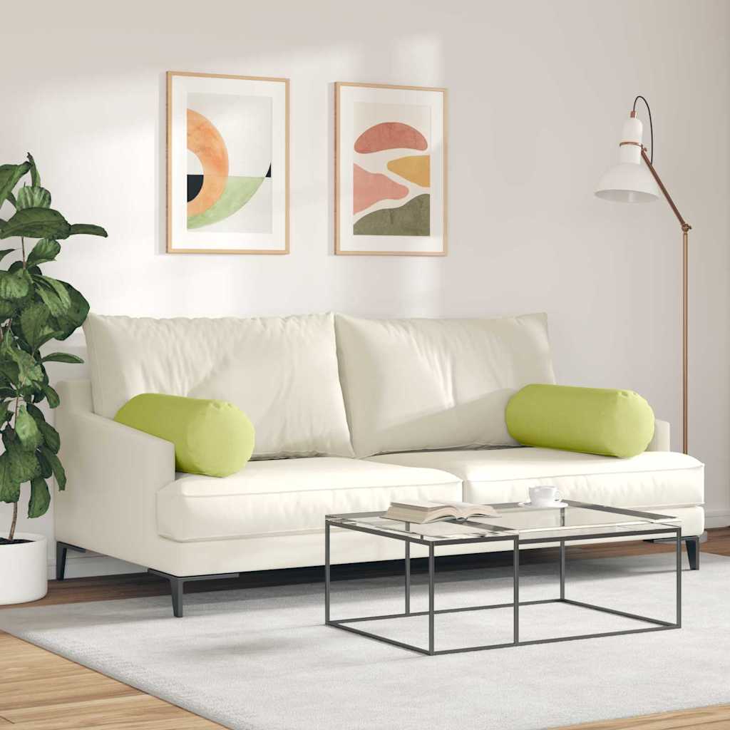 Bolsterkissen 2 Stück Hellgrün Ø 25 x 70 cm Stoff