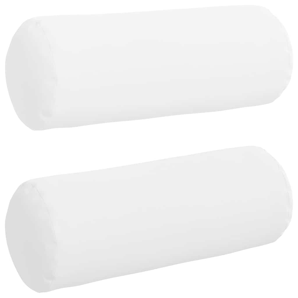 Bolsterkissen 2 Stück Weiß Ø 25 x 70 cm Stoff