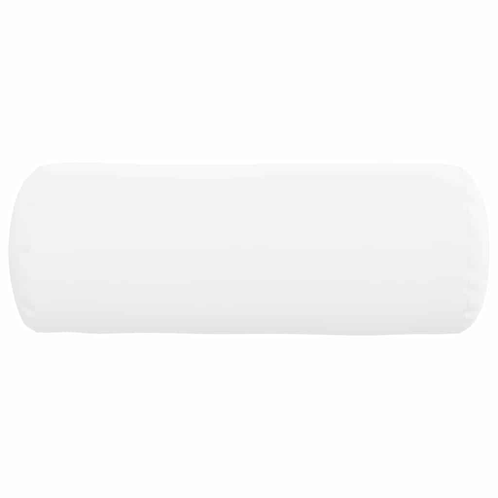 Bolsterkissen 2 Stück Weiß Ø 25 x 70 cm Stoff