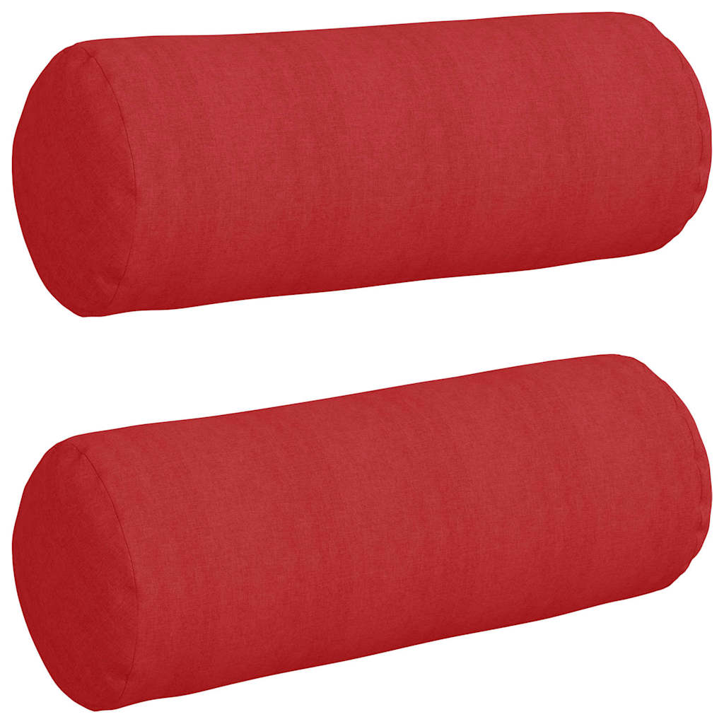 Bolsterkissen 2 Stück Rot Ø 25 x 70 cm Stoff