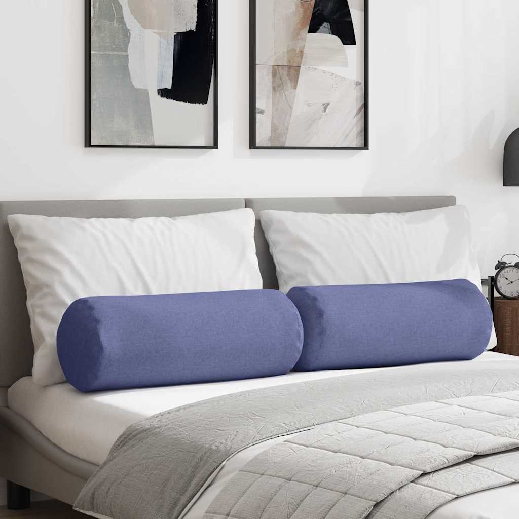 Bolsterkissen 2 Stück Jeans blau Ø 25 x 70 cm Stoff
