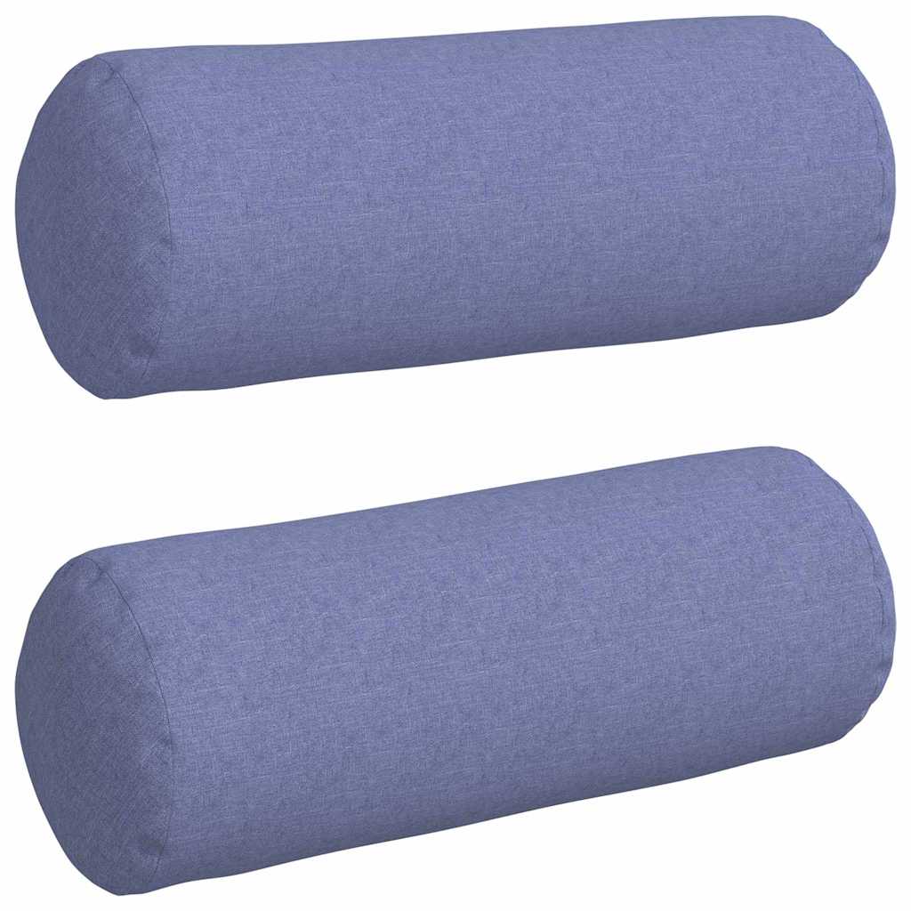 Bolsterkissen 2 Stück Jeans blau Ø 25 x 70 cm Stoff