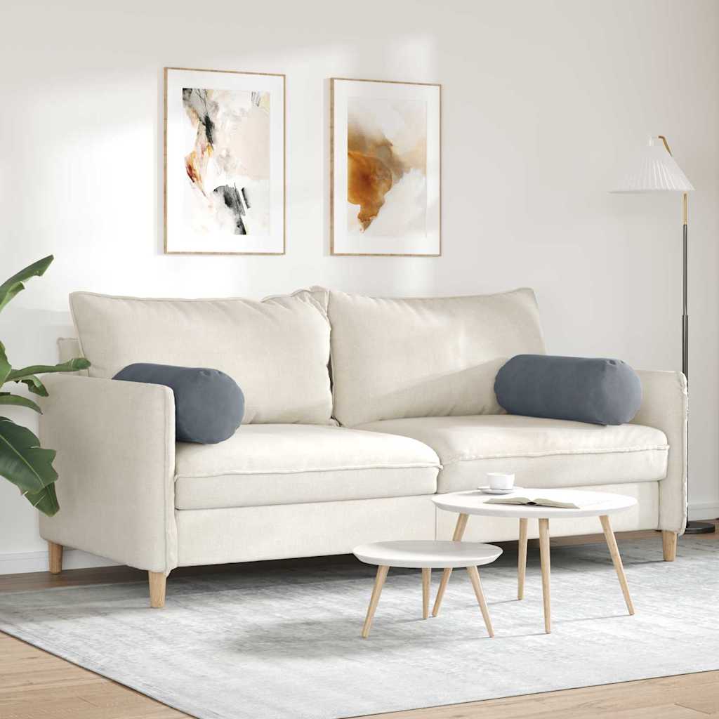 Bolsterkissen 2 Stück Dunkelgrau Ø 25 x 70 cm Cordstoff