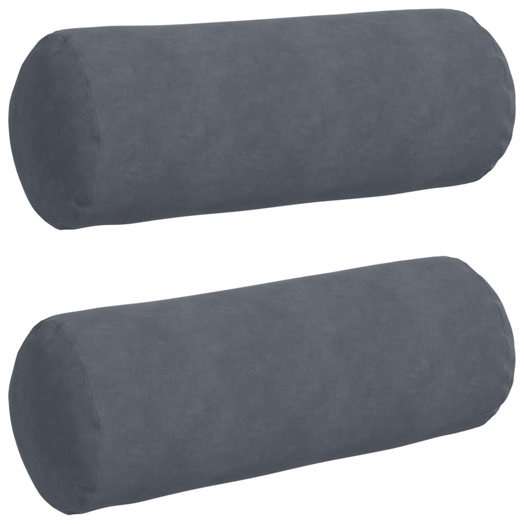 Bolsterkissen 2 Stück Dunkelgrau Ø 25 x 70 cm Cordstoff