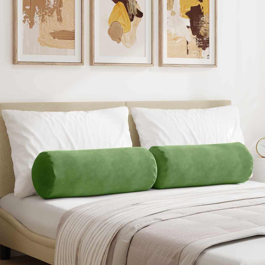 Bolsterkissen 2 Stück Hellgrün Ø 25 x 70 cm Cordstoff