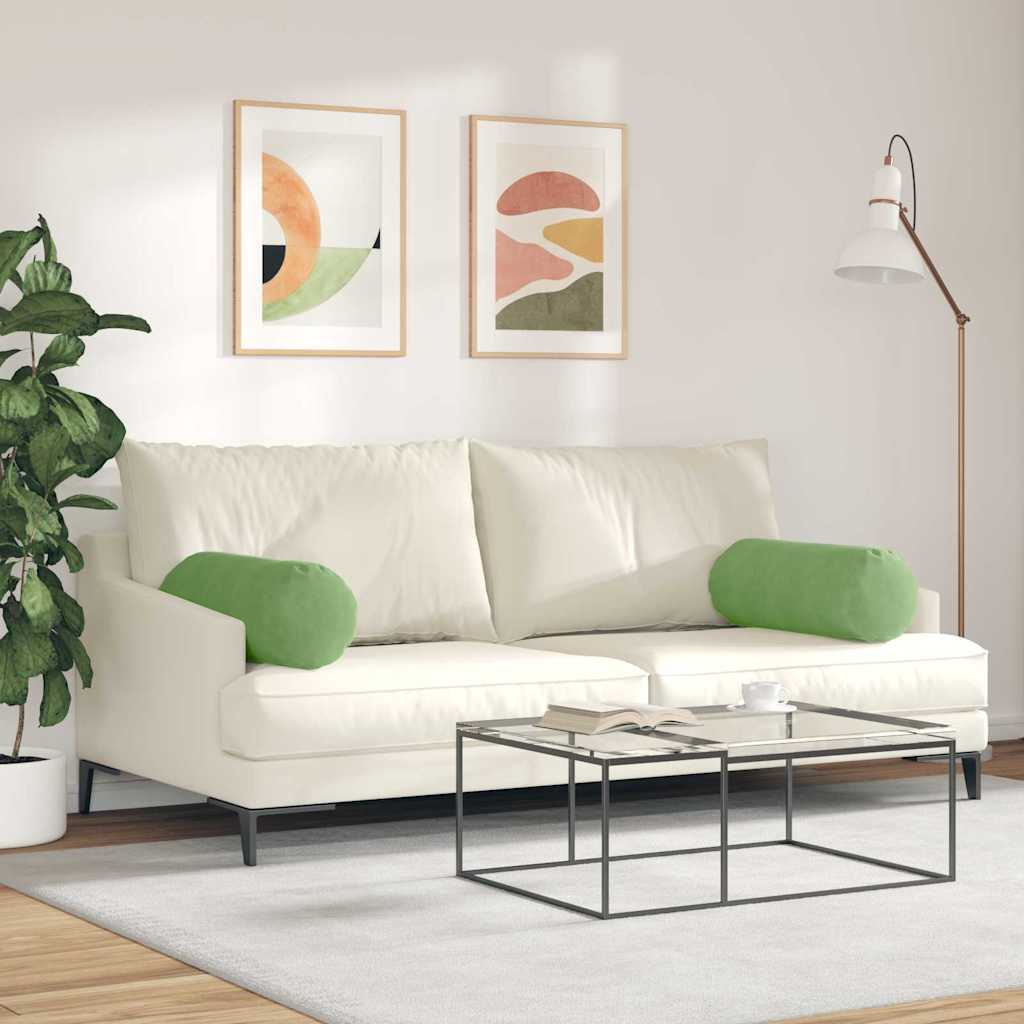 Bolsterkissen 2 Stück Hellgrün Ø 25 x 70 cm Cordstoff