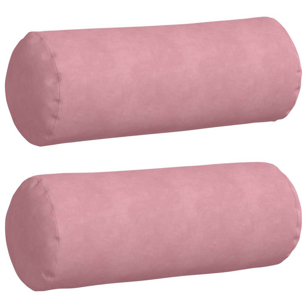 Bolsterkissen 2 Stück Rosa Ø 25 x 70 cm Cordstoff