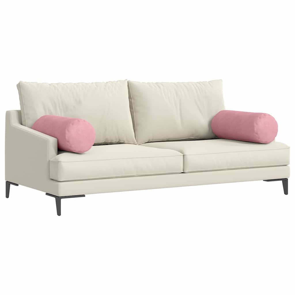 Bolsterkissen 2 Stück Rosa Ø 25 x 70 cm Cordstoff